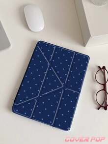 蓝色波点图案平板电脑保护套，兼容 iPad 9.7/10.2/10.5/10.9/12.9/Pro 11（第十代），兼容三星 Galaxy Tab S6 Lite 10.4 英寸，兼容 iPad (A16) 11 英寸（第十一代，2025 年发布），Kindle（第十一代，2024 年发布），提供柔软防摔保护，智能支架/自动唤醒/睡眠功能，三合一可折叠 Y 型支架平板电脑保护套——可用于书写、观看和创作。 - 彩色 - 查看 5