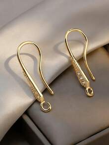1/2 cặp móc khuyên tai mạ đồng chống oxy hóa, kiểu dáng tối giản, nguyên liệu làm khuyên tai thủ công đính đá Zirconia, kèm vòng treo. Đế khuyên tai thủ công tự làm. - Móc tai tự làm bằng đá Zircon - Xem 3