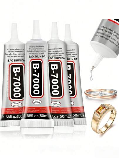 Keo dán đá giả kim cương B-7000, 50ml/110ml (3.7 fl oz), trong suốt. Keo dán trang sức siêu bền B-7000, keo công nghiệp trong suốt, dùng cho vải, điện thoại di động, làm trang sức, đá quý, đá, gỗ, thủy tinh, v.v.