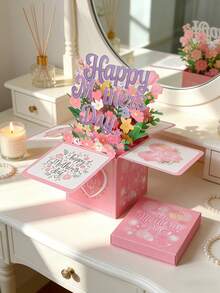 3D Pop-Up Mother's Day Card,Happy Mother's Day Flower Pop-Up Card For Mom,Wife,Grandmother,Any Mother Figure In Your Life - Multicolor - View 8