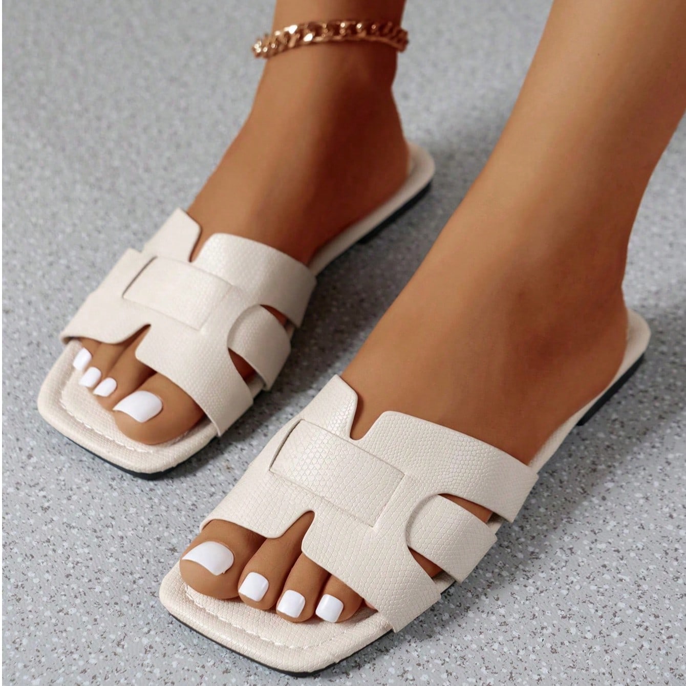 Nuevas sandalias en forma de H, sandalias planas cómodas de estilo romano con diseño de cuña, decoración de strass, para uso en interiores/exterio