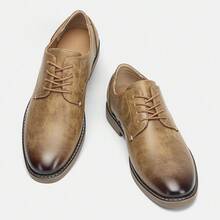 Men's Business Casual Shoes, Soft Sole Comfortable Walking Shoes For Commuting And Daily Wear, Formal Office Fashion Footwear - Ginger - View 7