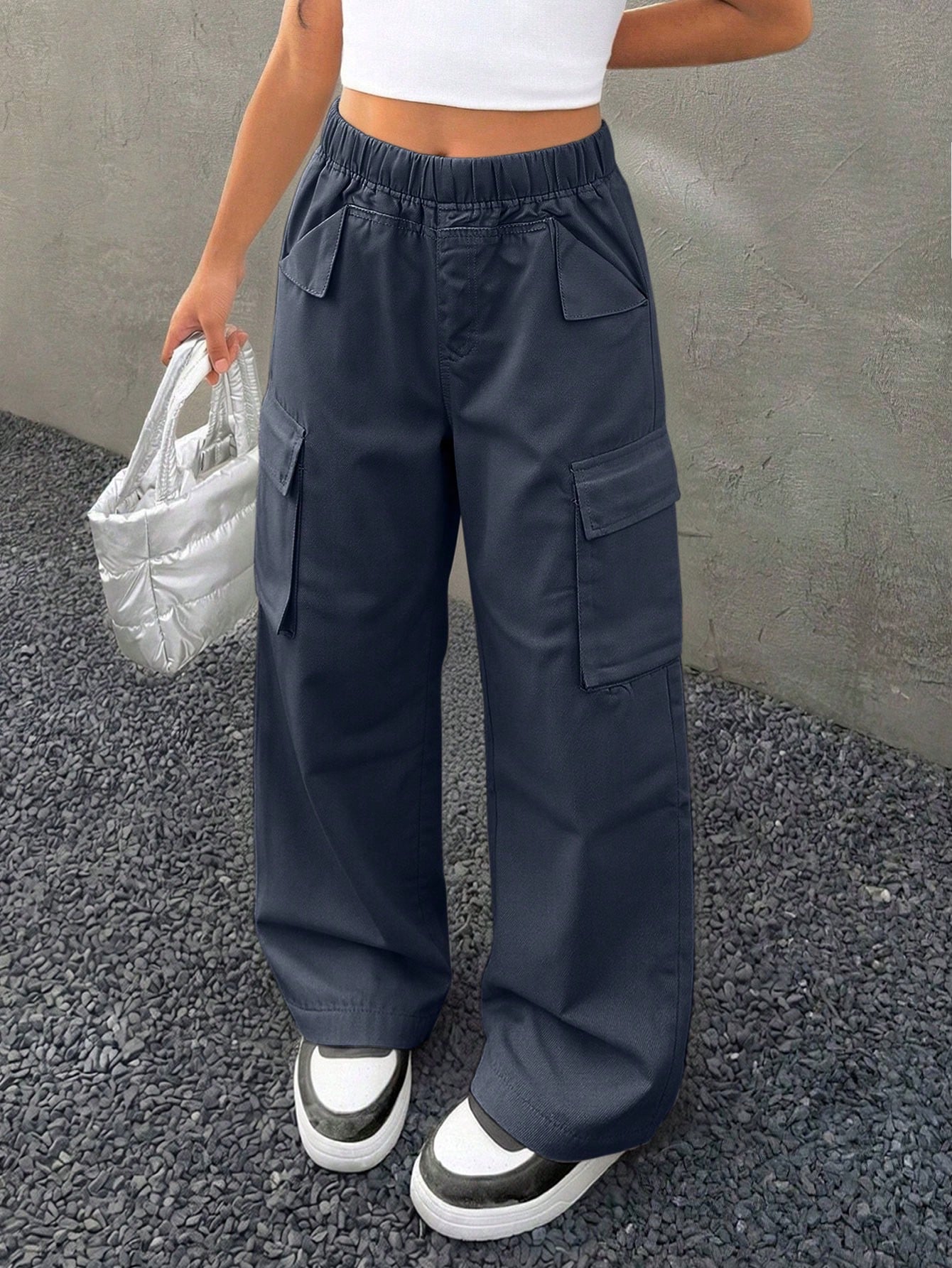 1 قطعة بنطلون كاجوال بتصميم شارع عصري للفتيات المر...