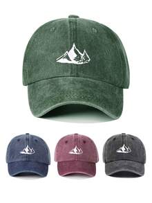1pc Men's Mountain Embroidery Pattern Lightweight Breathable Adjustable Strap Baseball Cap, Suitable For Outdoor Leisure, Personalized Fashion, Beach, Camping, Travel, Daily And Formal Occasions - Machine Washable Unisex Baseball Cap,Summer,Holiday - Embroidered Mountain Baseball Cap - View 9