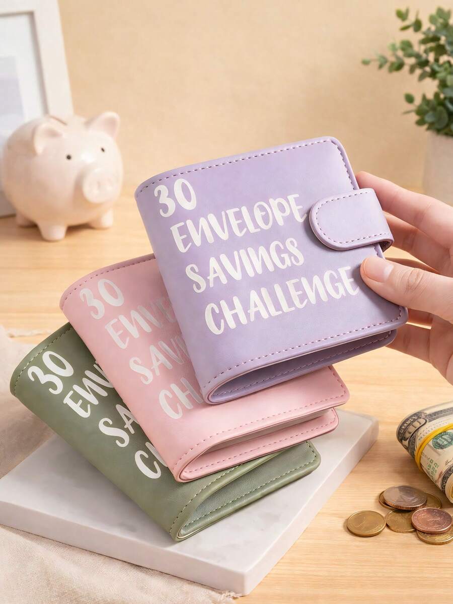 Sổ tay thử thách tiết kiệm 30 phong bì - Sổ kế hoạch tiết kiệm cỡ A8 kèm phong bì đựng tiền và số, kích thước bỏ túi, 30 ngày đơn giản, thú vị, tiết kiệm 5.050 đô la tiền mặt, đồ dùng văn phòng, quà tặng giáo viên.