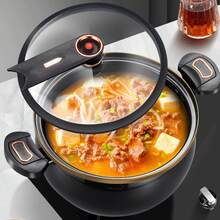 Large 8L Micro Pressure Cooker – Enamel Non-Stick Stew Pot With Quick Release Valve & Slide Lock Lid, Versatile Cooking Pot Compatible With Induction Gas Hob - View 4