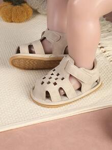 1双婴儿鞋，心形镂空设计，简约百搭凉鞋，适合夏季穿着 - 杏色 - 查看 3