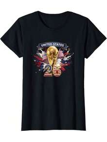 2026 Soccer Mascots Shirt World Fan Tee MX US CA Vintage Graphic Cup Soccer Loversummer - màu đen - Xem 5