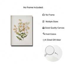 Set Of 1 Cottagecore Vintage Orchid Canvas Poster – Yellow Floral Wall Art, French Country Botanical Print, Frameless/Framed Decor For Living Room Bedroom Kitchen - A - View 5