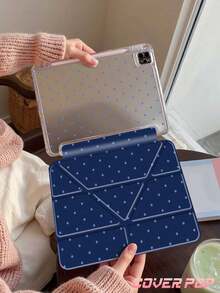 蓝色波点图案平板电脑保护套，兼容 iPad 9.7/10.2/10.5/10.9/12.9/Pro 11（第十代），兼容三星 Galaxy Tab S6 Lite 10.4 英寸，兼容 iPad (A16) 11 英寸（第十一代，2025 年发布），Kindle（第十一代，2024 年发布），提供柔软防摔保护，智能支架/自动唤醒/睡眠功能，三合一可折叠 Y 型支架平板电脑保护套——可用于书写、观看和创作。 - 彩色 - 查看 4