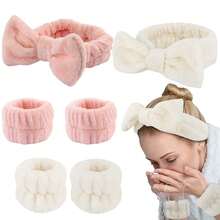 3pcs/Set Absorbent Soft Headbands For Face Washing - Blue - View 2