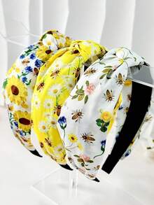 3pcs/Set Women's Fashion Flower Knot Headbands, Versatile Hair Accessories For Spring/Summer Travel Accessories - Multicolor - View 9