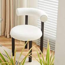 Soft Makeup Vanity Chair W/ Backrest Cozy Makeup Stool For Bedroom Home Decor A - 黑色 - 查看 6