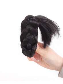 人造发髻、马尾辫、甜甜圈发髻发夹、编织发髻、黑色花朵发髻发夹、羽毛发夹、公主发型、暗黑系风格 - 彩色 - 查看 10