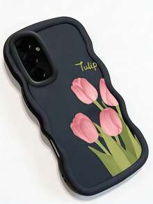 1 ốp lưng điện thoại Dopamine 3D viền lượn sóng lỗ lớn, tương thích với iPhone 11/12/13/14/15/16/16 Pro Max, vỏ bảo vệ mềm mại và thoải mái, tương thích với iPhone 17/17 Pro/17 Pro Max/Air, ốp lưng chống trượt lượn sóng, thiết kế tối giản, họa tiết sáng tạo, ốp lưng hình hoa tulip bền chắc, phiên bản quốc tế, không phải phiên bản nội địa. - màu đen - Xem 5