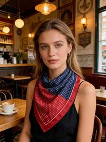 1 chiếc khăn vuông bằng cotton 65cm, thích hợp làm băng đô, khăn quàng cổ kỷ niệm Ngày Độc lập Hoa Kỳ và Ngày Tưởng niệm. - Nhiều màu - Xem 2