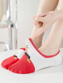 1 đôi tất hoạt hình không lộ cổ chân dành cho nam và nữ, tất thuyền chống trượt, tất mắt cá chân thấp và tất lót thoáng khí thường ngày. - trắng - Xem 1