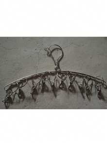 40夹不锈钢旋转晾衣架，可折叠，适用于晾晒衣物/袜子/内衣，带夹子，是阳台、宿舍、酒店的理想之选。 - 彩色 - 查看 10