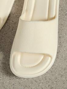 Women's Simple Solid Color Soft Comfortable Lightweight Indoor/Outdoor Wear Slippers, Suitable For Bathroom, Beach, Dorm, Office, Open Toe Slides - White - View 7