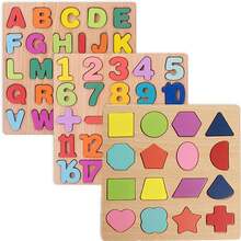 Number Puzzle Wooden Puzzles For Toddlers 3 4 5 Year Old, Shape Learning Puzzles Toys With Puzzle Board & Number Blocks, Preschool Educational For Girls Boys - 彩色 - 查看 1