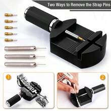 Professional Watch Link Band Sizing Removal Tool Kit For Watch Bracelet Adjustment, Watch Pin Removal Adjustment Tool Kit, Portable Repair Tools - Black - View 8