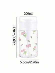 Süßes Tulpen- & Schleifen-Muster nachfüllbare Reiseflasche, Make-up Entferner Spender Flasche mit 100ml/200ml tragbarer Pumpe, geeignet für Nagellackentferner, Toner und Make-up Entferner, rundes Design, von Hand zu waschen, wiederverwendbar, Make-up Entferner Flasche, Muttertags Geschenk - Verschiedenfarbig - Übersicht 13