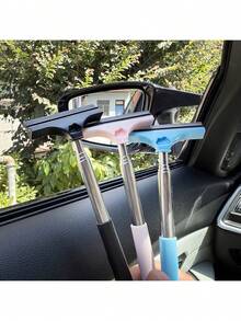 1/2/3pcs Retractable Car Rearview Mirror Rain Wiper, Portable Car Glass Cleaning Snow Brush, Suitable For Rainy And Foggy Days - Multicolor - View 7