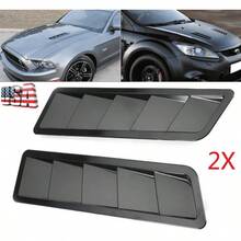 2x Universal Car Hood Vent Louver Scoop Cover Air Flow Intake Cooling Panel Trim - default - View 1