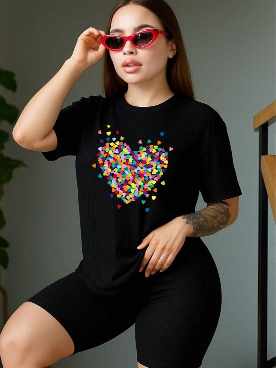 女士两件套服装 - 黑色 - 查看 1
