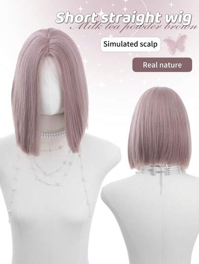 Tóc giả tổng hợp dài 12 inch với kiểu tóc thẳng tự nhiên, màu hồng gỉ tuyệt đẹp. Được làm từ sợi chịu nhiệt để đảm bảo độ bền. Bộ tóc giả này hoàn hảo để sử dụng hàng ngày, mang lại vẻ ngoài tự nhiên và chân thực.