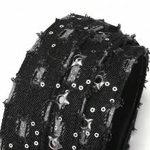 1 Stück Punk-Stil Gürtel mit einer Reihe Schnalle, koreanische Version Größe S, modischer dekorativer Gürtel, Retro Urban Klassisches Design, geeignet für Herbst, Winter, Alltagstragen, Weihnachtsgeschenk für den Freund - Schwarz-B - Übersicht 7