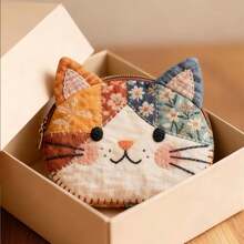 2Pcs Cute Cat Coin Purse & Kitten Keychain, Patchwork Chain Design Makeup Bag, Travel Storage Pouch, Home & Travel Essentials, Perfect For Wedding & Graduation 2026 - 2 件 - 查看 3