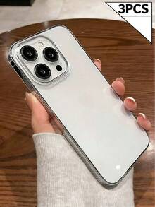 3pcs Classic Transparent Full Body Shock-Proof Phone Case, Soft TPU Shell With Large Cutouts, Compatible With IPhone 17, 17 Pro, 17 Pro Max, 16, 16 Pro Max, 15, 14, 13, 11, 13, 14 Pro Max, Waterproof, Shockproof, Anti-Fall, Anti-Scratch - Clear - View 4