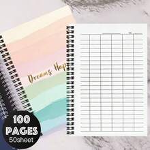 1pc A5 Versatile Gridded Notebook With Dreamlike Colorful Cover, 100 Pages/50 Sheets High-Quality Inner Pages. Suitable For Work, Study, School Attendance, Company Finance Accounting, Time Tracking, Inventory Management, Business Meeting Records And Various Recording Needs. - Vertical Version - View 7