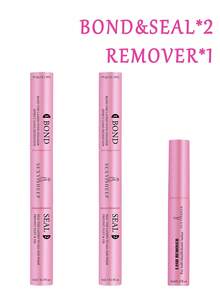 1pc 2-In-1 Long-Lasting Lash Glue Set, 5ml Bonding Agent & 5ml Shaping Agent, 5ml Makeup Remover, Strong & Durable Lash Cluster Adhesive, Suitable For DIY False Lash Extension - Red Violet - View 5