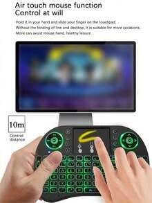 1 pieza Ratón volador inalámbrico de doble modo Mini 2.4G con panel táctil y teclado - Ver 7