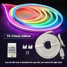 RGB IC Smart Neon Light Strip With USB Interface, Controllable Via Infrared Remote Or Smart App. Dimmable, Color-Changing, Flexible Ambient Light Strip, Suitable For Home Decoration, Game Rooms, And Festive Party Lighting. Comes With Clips For Easy Installation. - Smart Neon Light Strip - View 15