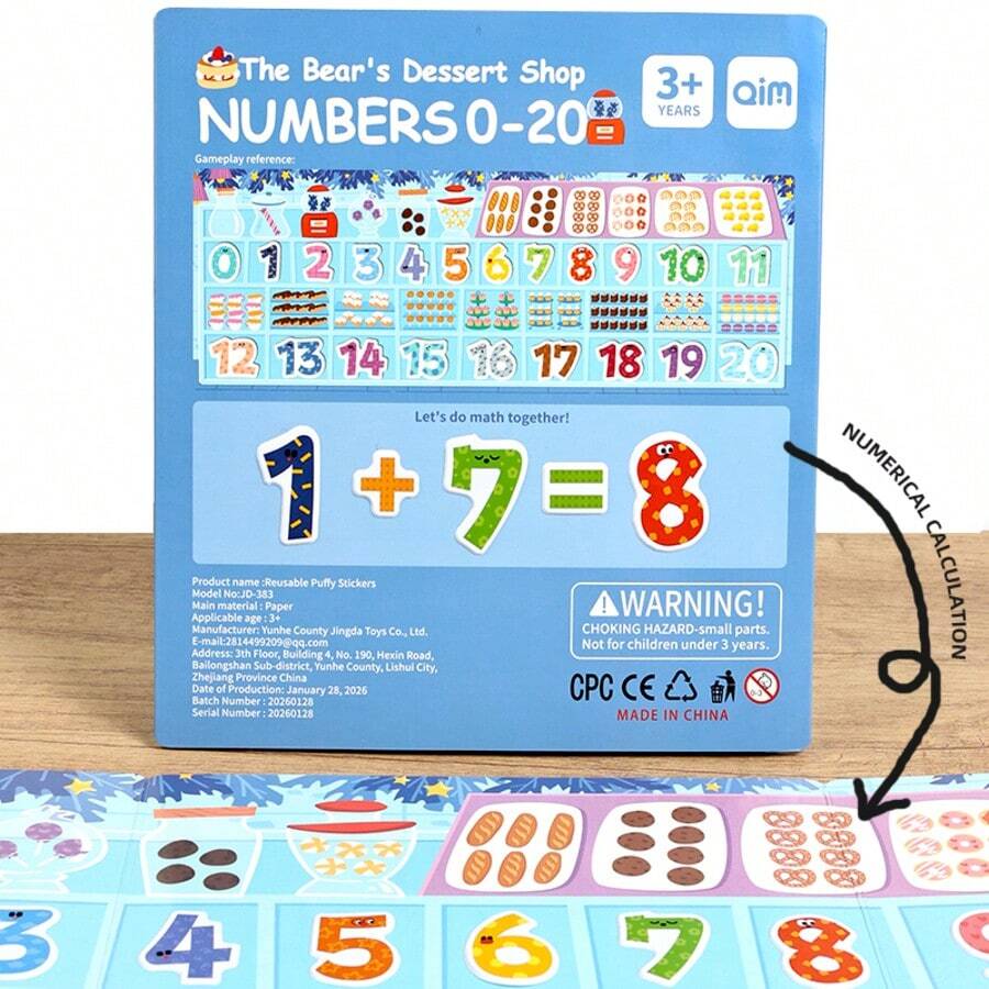 Brinquedo de Adesivos de Bolhas de Aritmética Digital para Crianças, Jogo de Quebra-cabeça de Reconhecimento de Letras, Brinquedo de Quebra-cabeça de Reconhecimento de Animais, Presente de Férias para Crianças - Presente de Natal