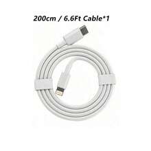 1 Set 20W USB C European Fast Charging Adapter + 2m/6.6FT Charging Data Cable Compatible With IPhone 14/13/12/11, IPods, Charging Adapter Set - White - View 10