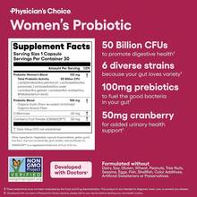 Women's Probiotics 50 Billion CFU – Probiotic Supplement With Prebiotics & Cranberry |   Digestive & Feminine Wellness Support |   30 Capsules - 1 Bottle - View 6