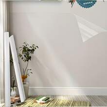 1卷自粘防水防刮耐磨可移除无残留加厚哑光易贴米白色简约奶油风格柔和纹理壁纸，适用于客厅背景墙、出租房、老房子墙面、家具翻新 - 靜電吸附貼紙 - 查看 8