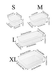 1/4/5/6/9 Stück einfache transparente Schubladenaufbewahrungsboxen, geeignet zum Organisieren von Kosmetik, Haraccessoires, Schreibwaren, Küchenutensilien, Unterwäsche & Socken, anwendbar für Café, Zuhause, Restaurant, Party, Büro, perfektes Geschenk zum Vatertag, Muttertag, für Freunde, Freund/Freundin, Familie, Lehrer, Kollegen, Halloween, Weihnachten - Transparent - Übersicht 17