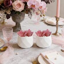 Cây mọng nước nhân tạo, cây giả nhỏ trồng trong chậu, cây xanh giả màu hồng, thích hợp trang trí phòng khách, phòng ngủ, bàn làm việc, giá sách, phòng tắm. - Cây mọng nước màu hồng - Xem 24