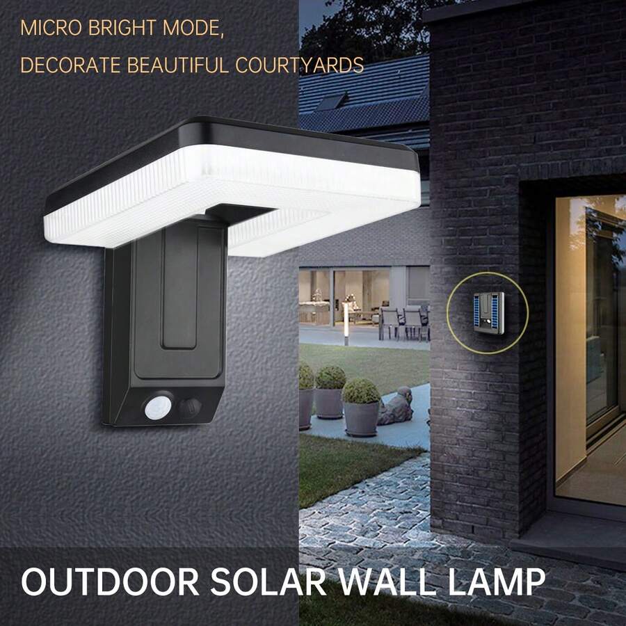 1PC, Solar Rechargeable LED Outdoor Wall Light Motion Sensor 3 Lighting Modes Multi-Function Step Stair Light Foldable Super Bright Long Lasting Decorative Lamp Solar Wall Light For Outdoor Steps Walls Patio Garden Pathway Porch - LED Wall Lamp - View 1