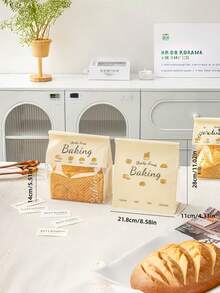 Túi giấy Kraft tái sử dụng cỡ nhỏ/vừa/lớn có cửa sổ trong suốt và khóa kim loại, kín khí, thích hợp cho bánh mì sourdough tự làm, bánh mì tròn, bánh ngọt và đóng gói thực phẩm bán lẻ. - Nhiều màu - Xem 11