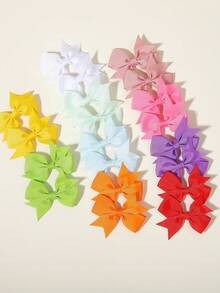 20pcs Assorted Color Bow Hair Clips, Sweet Princess Style Hair Accessories For Girls, Suitable For Daily Wear And Photo Shoots - Mixed color - View 4