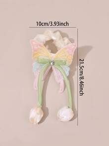 1pc Butterflytulip Hair Ties For Girls Legant Tulip Design Hair Scrunchies Cute & Sweet Hair Accessories For Teen Girls - Multicolor - View 6