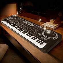 Las opciones de instrumentos populares incluyen un teclado electrónico multifuncional de 61 teclas, una herramienta educativa para principiantes, perfecta para que los principiantes practiquen la destreza y la coordinación de los dedos. - Negro - Ver 7