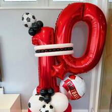 1pc Extra Large 40 Inch Red Number Foil Balloon, Birthday Anniversary Party Decoration - Red - View 6