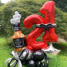 1pc Extra Large 40 Inch Red Number Foil Balloon, Birthday Anniversary Party Decoration - Red - View 4
